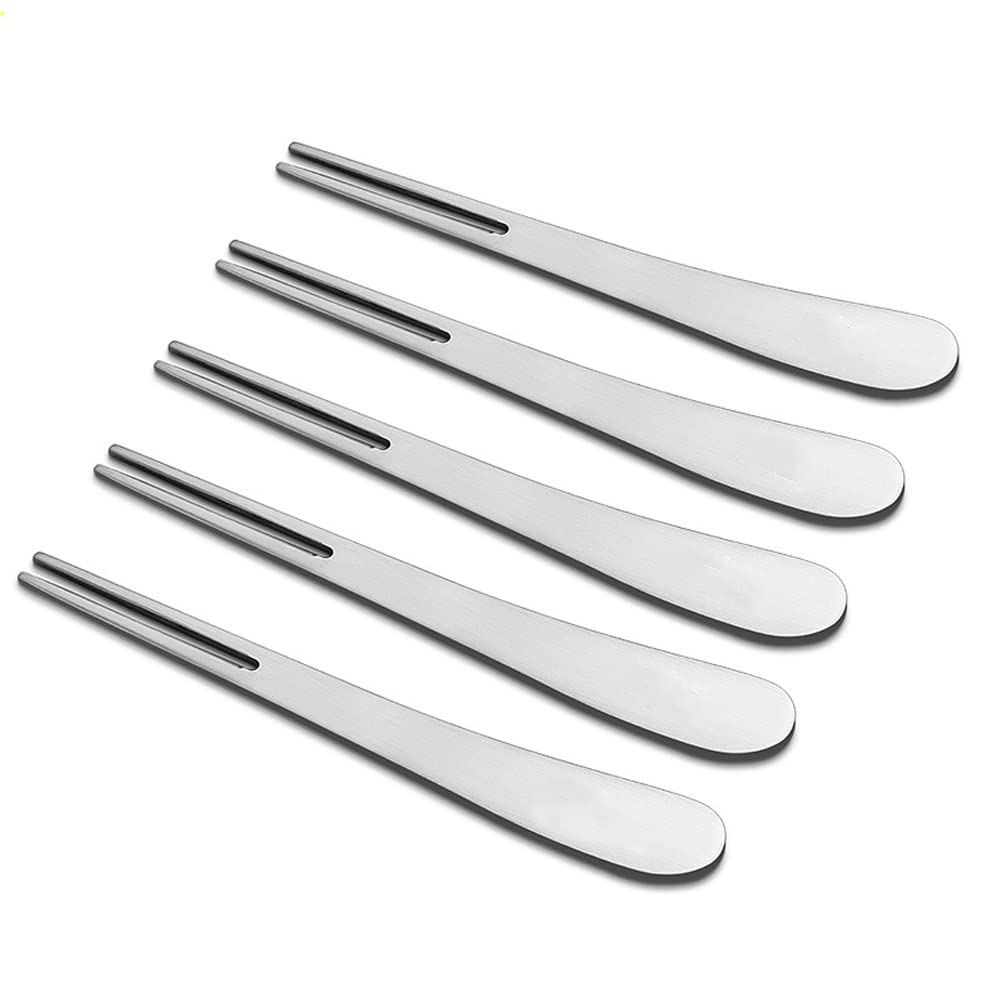 Pack of 5 Cake Forks Dessert Forks Stainless Steel Fruit Forks Appetizer Forks Salad Forks for Home, Kitchen or Restaurant