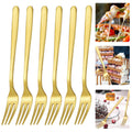 Cake Forks Fruit Forks Cutlery Fork Cake Fork Small Dessert Forks Forks Table Forks Stainless Steel Fork Set of 6 Golden