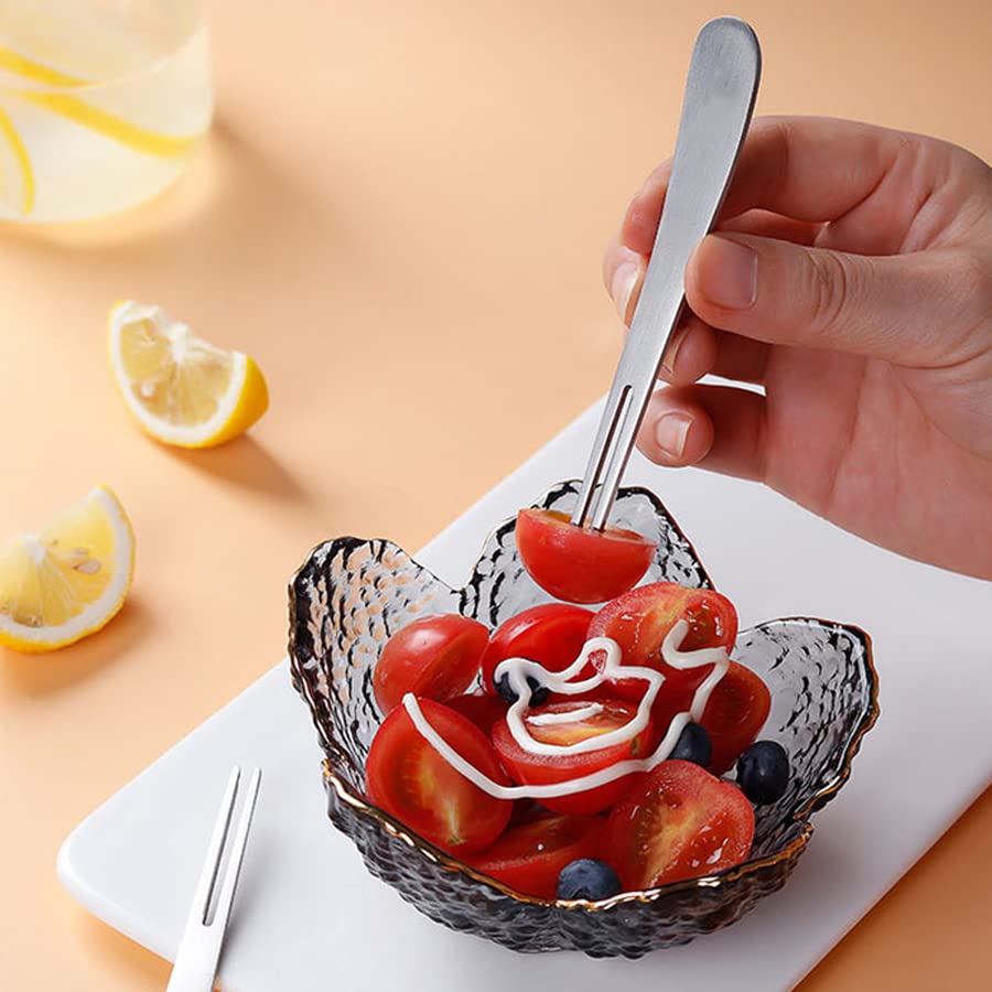 Pack of 5 Cake Forks Dessert Forks Stainless Steel Fruit Forks Appetizer Forks Salad Forks for Home, Kitchen or Restaurant