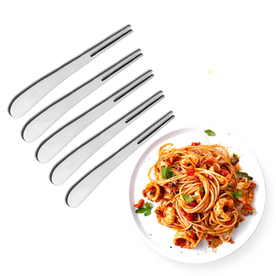 Pack of 5 Cake Forks Dessert Forks Stainless Steel Fruit Forks Appetizer Forks Salad Forks for Home, Kitchen or Restaurant