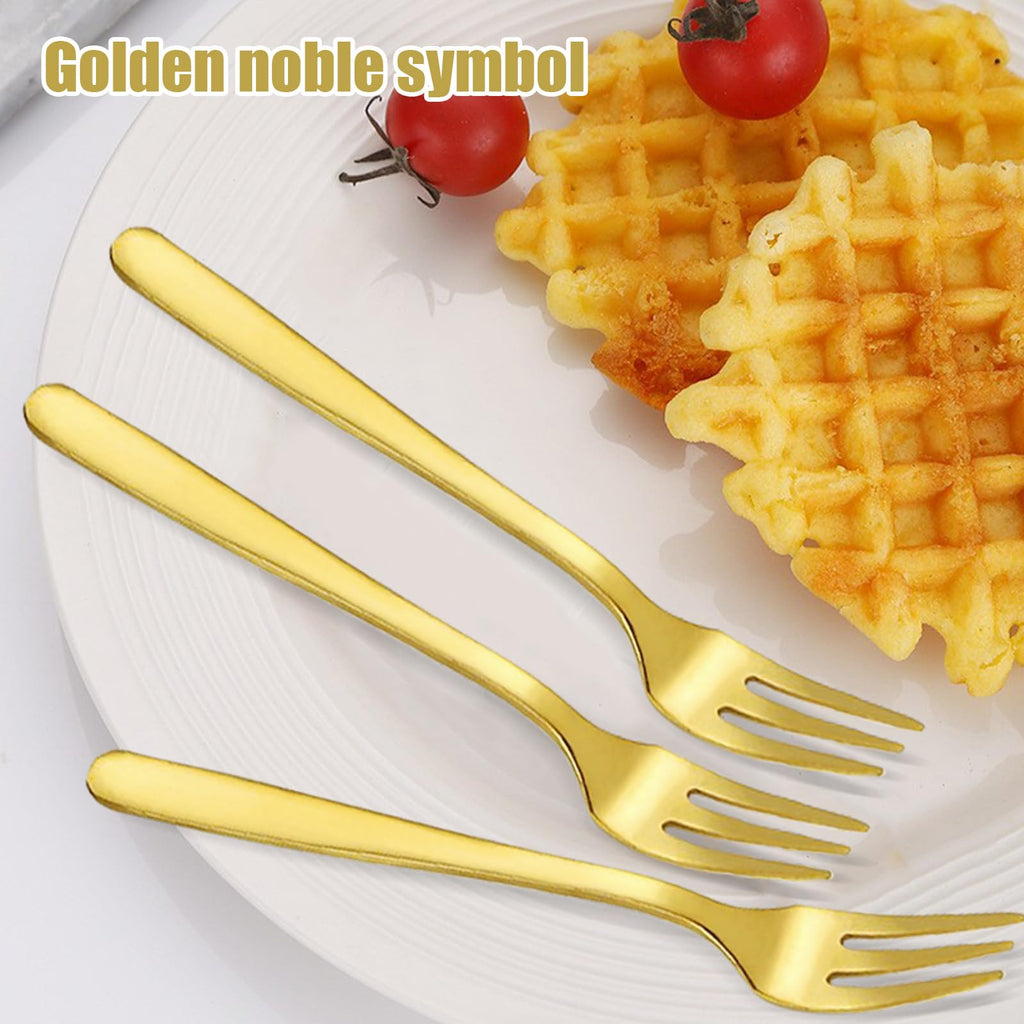 Cake Forks Fruit Forks Cutlery Fork Cake Fork Small Dessert Forks Forks Table Forks Stainless Steel Fork Set of 6 Golden