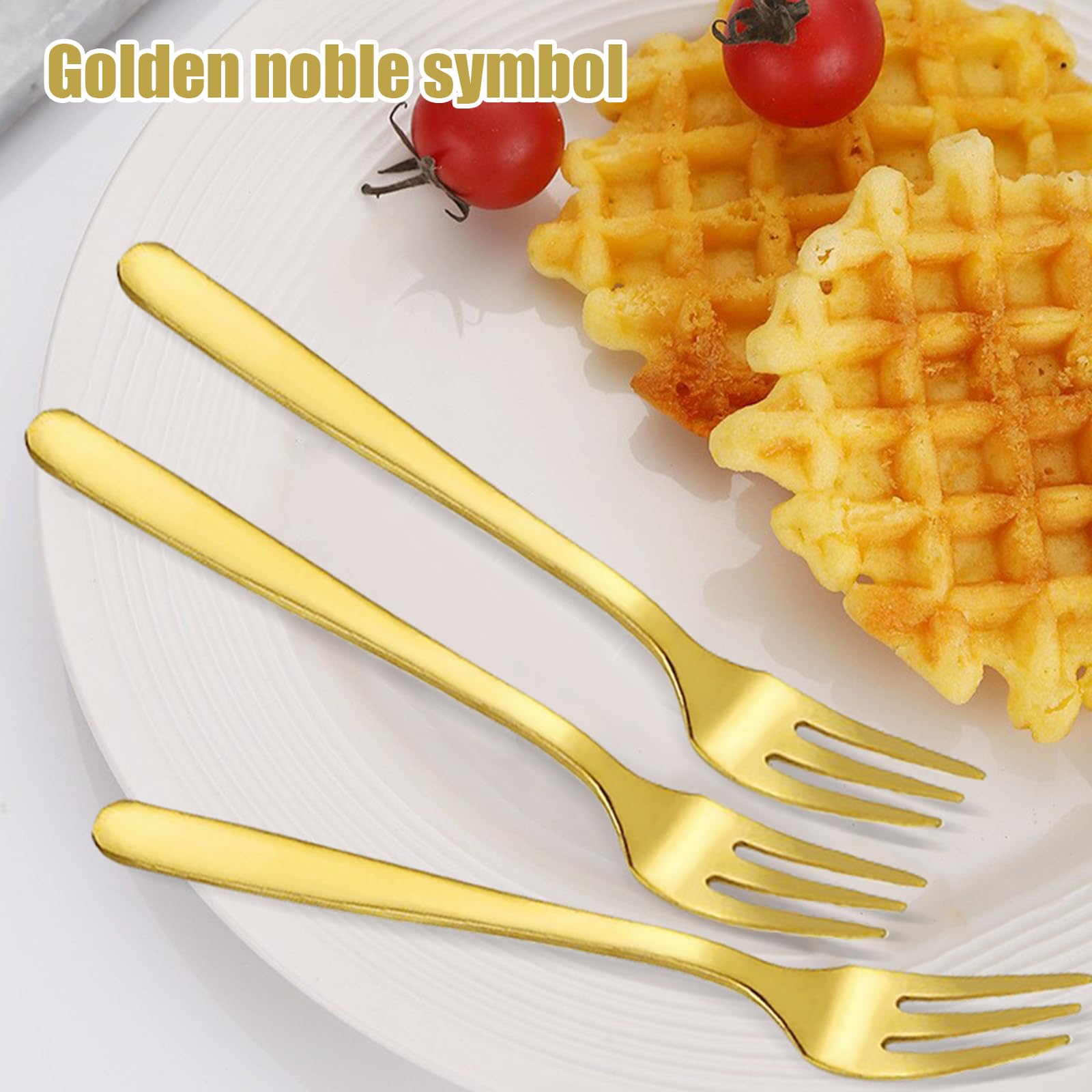 Cake Forks Fruit Forks Cutlery Fork Cake Fork Small Dessert Forks Forks Table Forks Stainless Steel Fork Set of 6 Golden