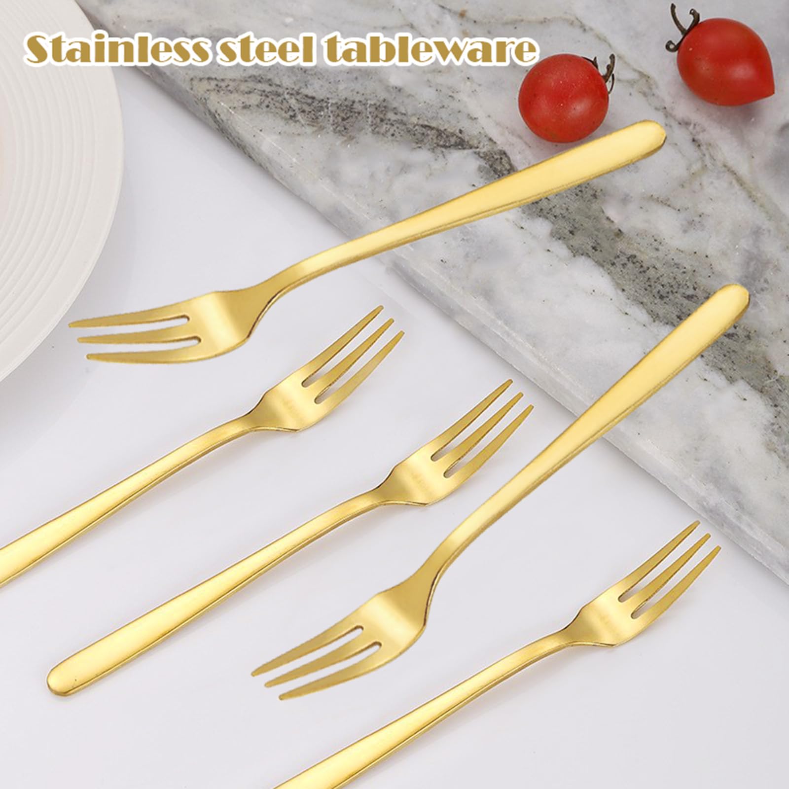Cake Forks Fruit Forks Cutlery Fork Cake Fork Small Dessert Forks Forks Table Forks Stainless Steel Fork Set of 6 Golden